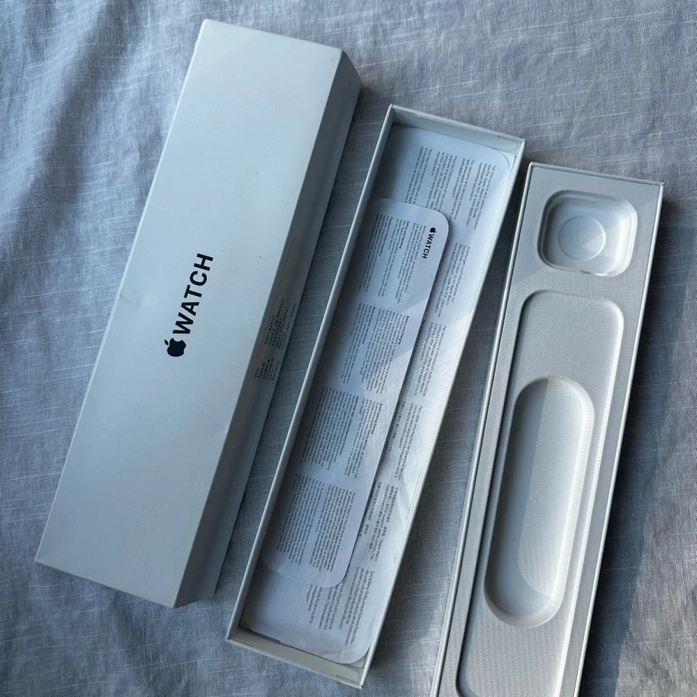 Apple Watch Box - White Packaging with Black Apple Logo